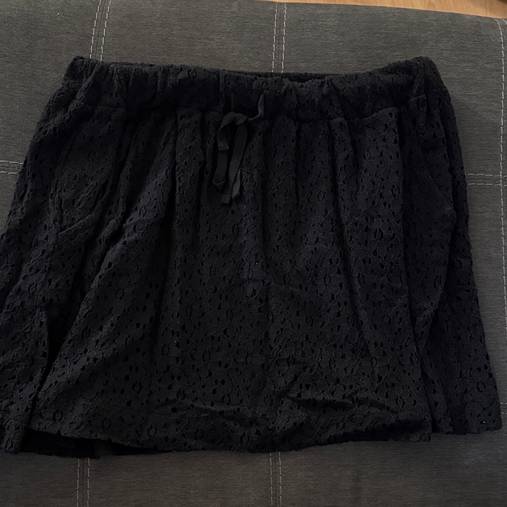 Black floral lace skirt
